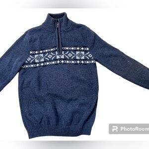 Boys Urban Pipeline Sz Small 1/4 Zip Blue Sweater